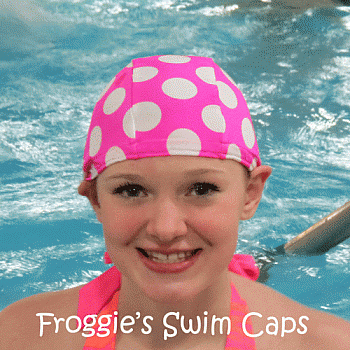 Lycra Swim Cap - Bright Pink Dots