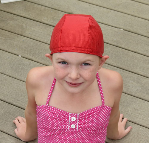 Lycra Swim Cap - Red Sparkle