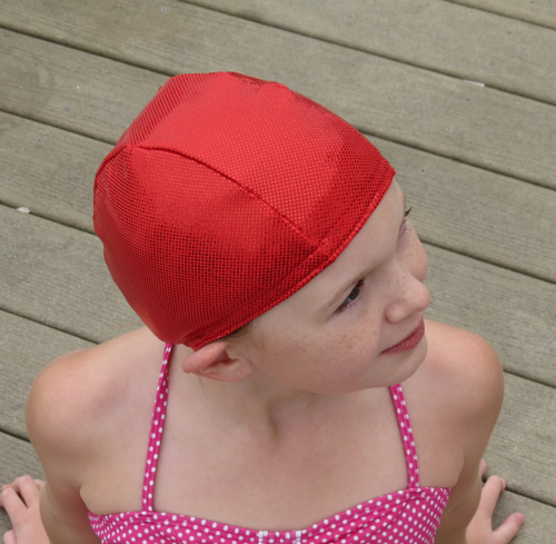 Lycra Swim Cap - Red Sparkle