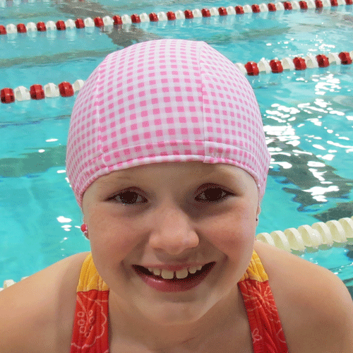 Lycra Swim Cap - Pink Gingham