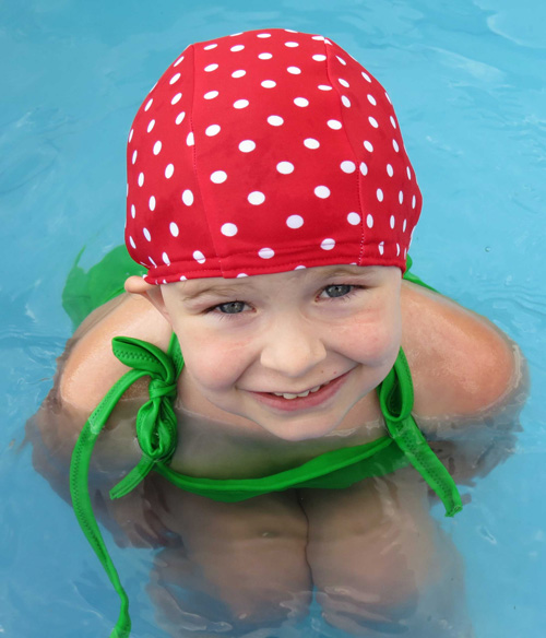 Lycra Swim Cap - Red Polka Dot