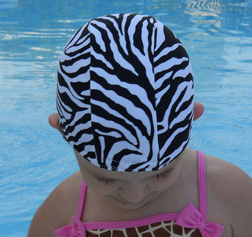 Lycra Swim Cap - Zebra
